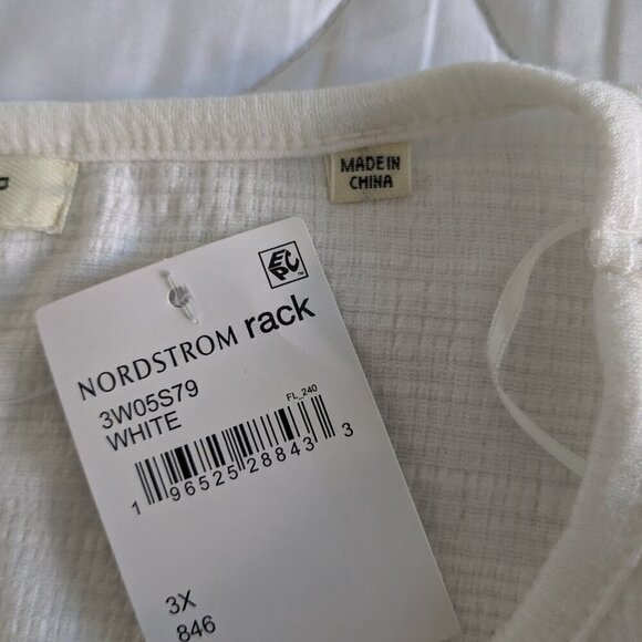 Max Studio Top Size 3X White Cinched Sleeve Jersey Dropped-Shoulder Blouse NWT - Picture 10 of 14